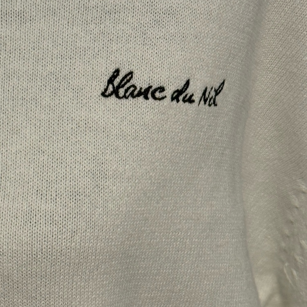 V-Neck White Sweater - Picture 2 of 5